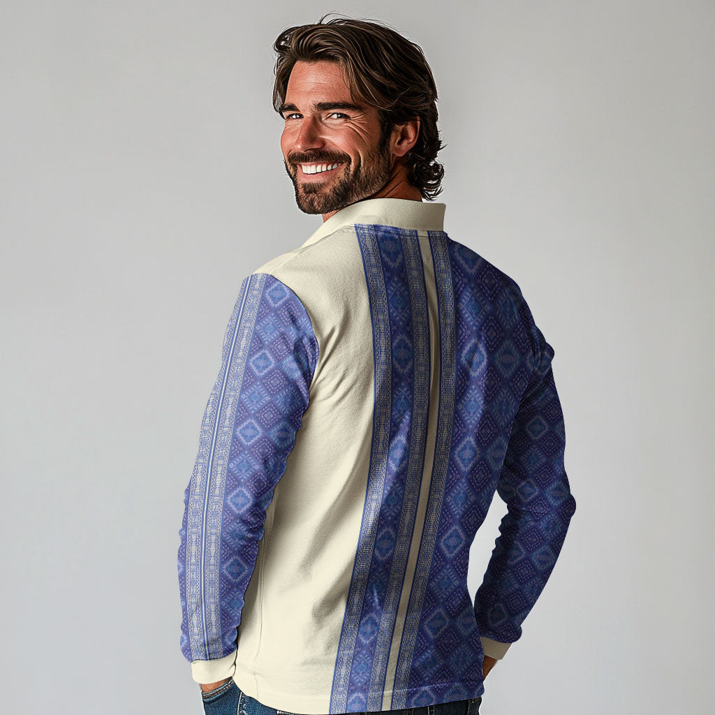 Mabuhay Philippines Festival Long Sleeve Polo Shirt Yakan Modern Filipiniana Inspired LT14 - Polynesian Pride