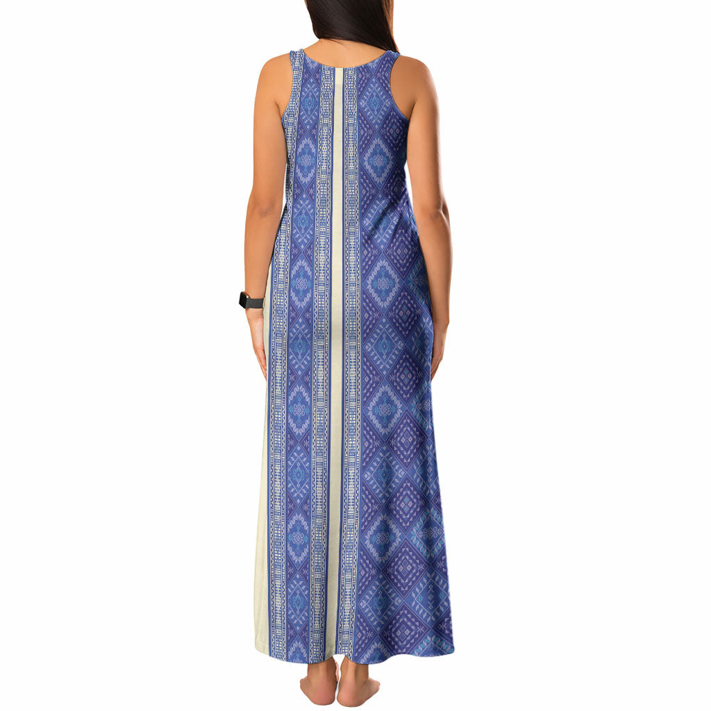 Mabuhay Philippines Festival Tank Maxi Dress Yakan Modern Filipiniana Inspired LT14 - Polynesian Pride