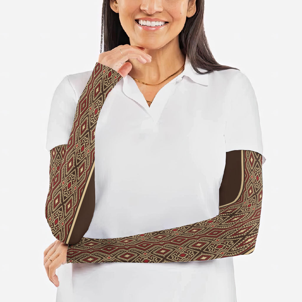 Mabuhay Philippines Festival Arm Sleeves Tnalak Modern Filipiniana Inspired LT14 - Polynesian Pride