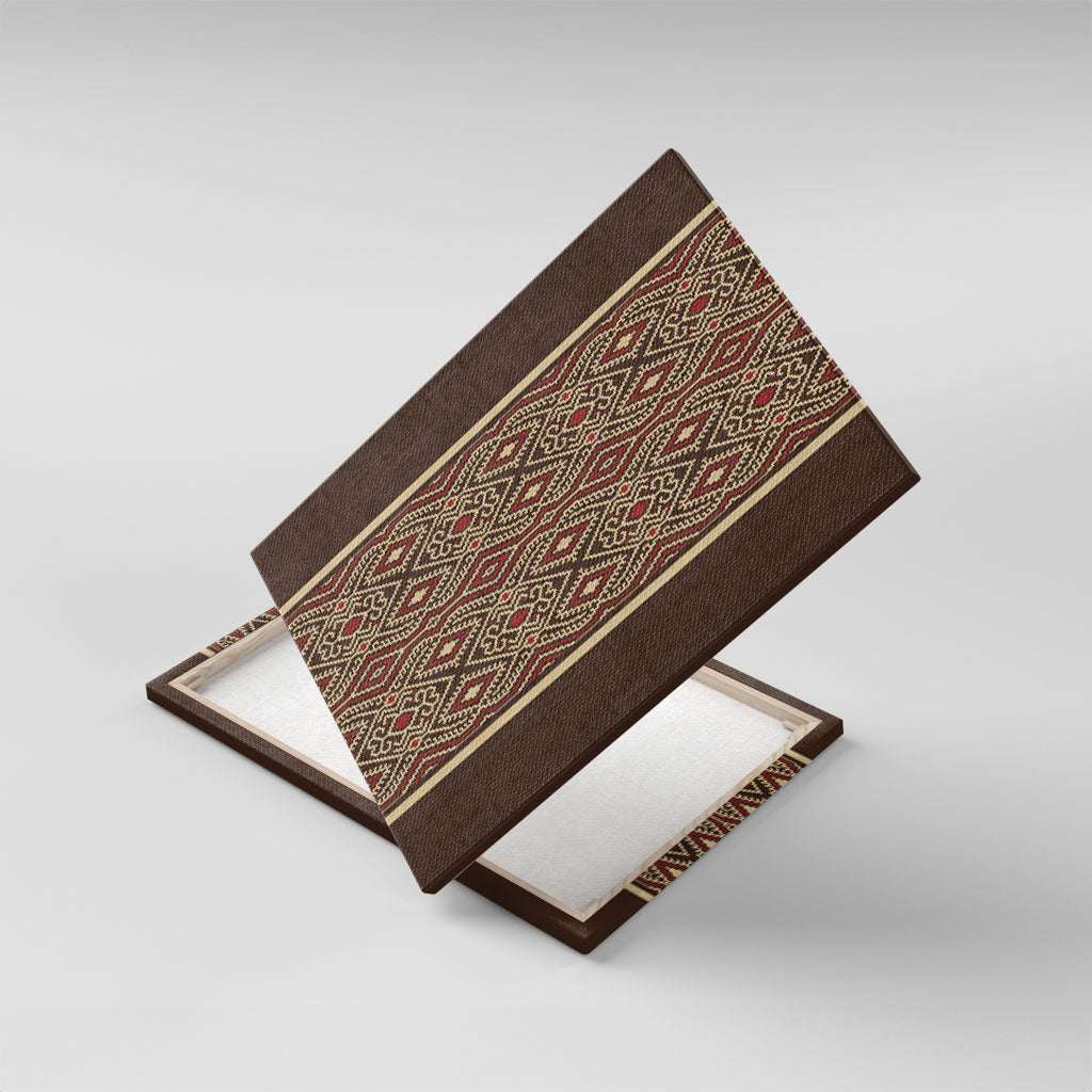 Mabuhay Philippines Festival Canvas Wall Art Tnalak Modern Filipiniana Inspired LT14 With Frame Brown - Polynesian Pride