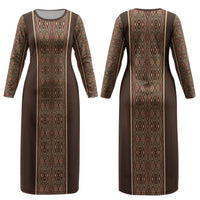Mabuhay Philippines Festival Couples Matching Long Sleeve Bodycon Dress and Hawaiian Shirt Tnalak Modern Filipiniana Inspired LT14 - Polynesian Pride