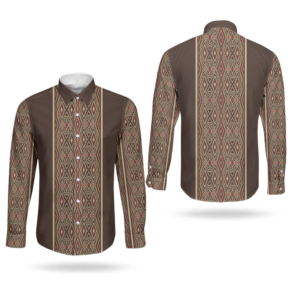 Mabuhay Philippines Festival Couples Matching Short Sleeve Bodycon Dress and Long Sleeve Button Shirt Tnalak Modern Filipiniana Inspired LT14 - Polynesian Pride
