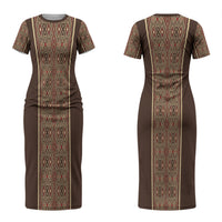 Mabuhay Philippines Festival Couples Matching Short Sleeve Bodycon Dress and Long Sleeve Button Shirt Tnalak Modern Filipiniana Inspired LT14 - Polynesian Pride