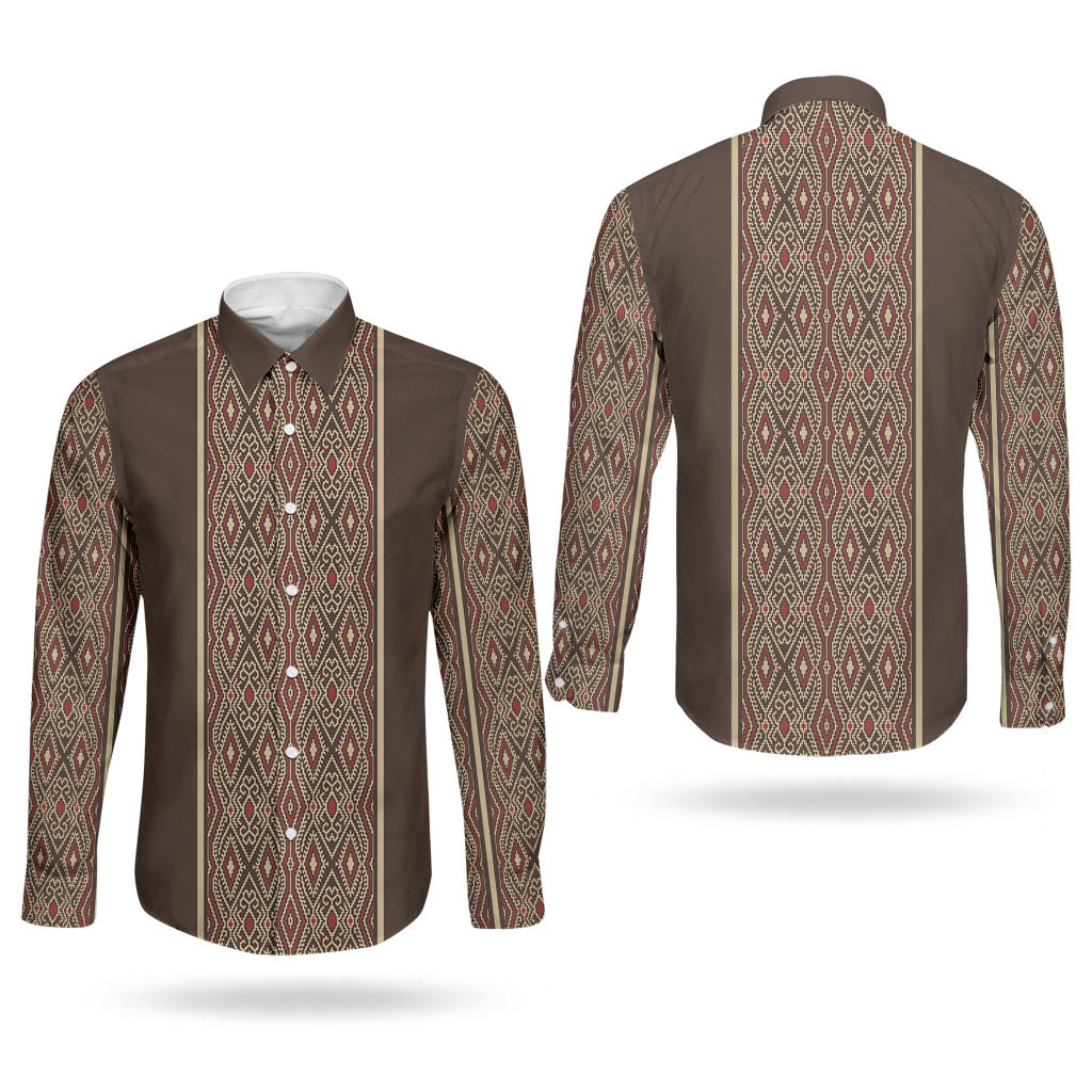 Mabuhay Philippines Festival Couples Matching Summer Maxi Dress and Long Sleeve Button Shirt Tnalak Modern Filipiniana Inspired LT14 - Polynesian Pride