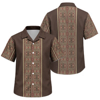 Mabuhay Philippines Festival Family Matching Off Shoulder Short Dress and Hawaiian Shirt Tnalak Modern Filipiniana Inspired LT14 Son's Shirt Brown - Polynesian Pride