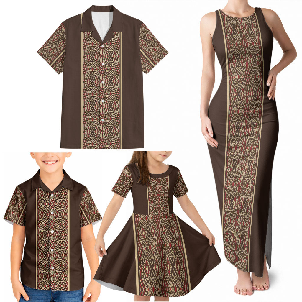 Mabuhay Philippines Festival Family Matching Tank Maxi Dress and Hawaiian Shirt Tnalak Modern Filipiniana Inspired LT14 - Polynesian Pride