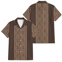 Mabuhay Philippines Festival Family Matching Tank Maxi Dress and Hawaiian Shirt Tnalak Modern Filipiniana Inspired LT14 Dad's Shirt - Short Sleeve Brown - Polynesian Pride