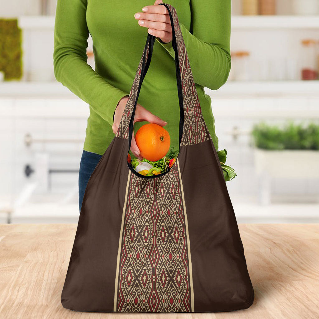 Mabuhay Philippines Festival Grocery Bag Tnalak Modern Filipiniana Inspired LT14 - Polynesian Pride