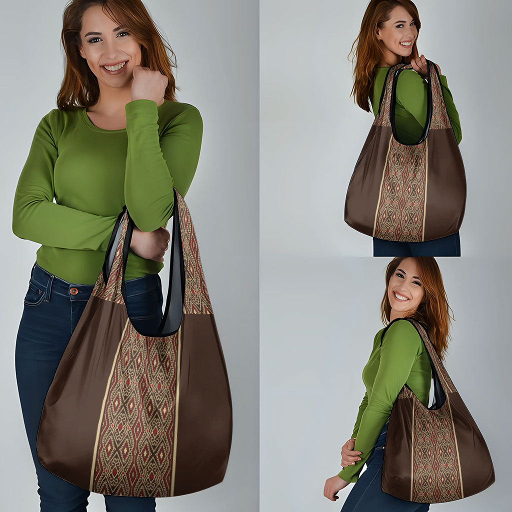 Mabuhay Philippines Festival Grocery Bag Tnalak Modern Filipiniana Inspired LT14 - Polynesian Pride
