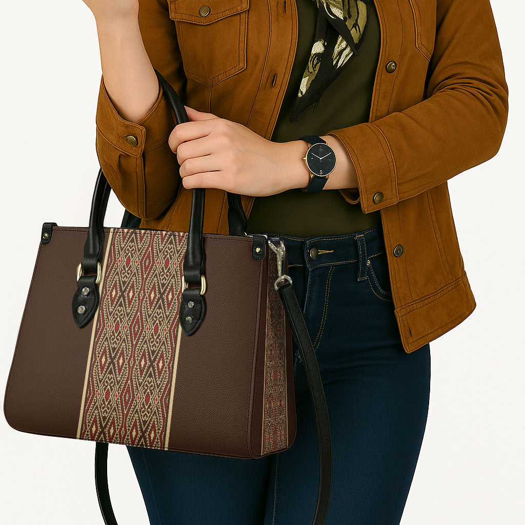 Mabuhay Philippines Festival Leather Bag Tnalak Modern Filipiniana Inspired LT14 - Polynesian Pride
