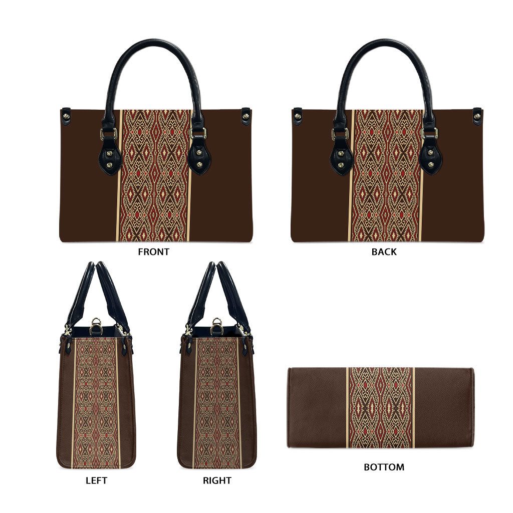 Mabuhay Philippines Festival Leather Bag Tnalak Modern Filipiniana Inspired LT14 - Polynesian Pride