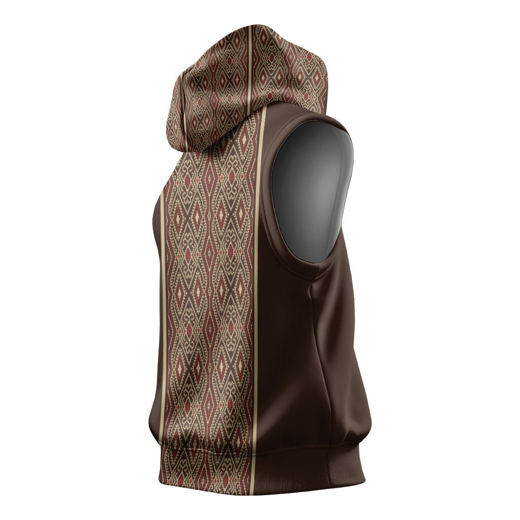 Mabuhay Philippines Festival Sleeveless Hoodie Tnalak Modern Filipiniana Inspired LT14 - Polynesian Pride