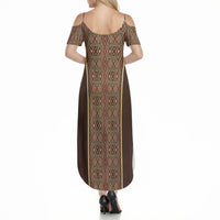Mabuhay Philippines Festival Summer Maxi Dress Tnalak Modern Filipiniana Inspired LT14 - Polynesian Pride