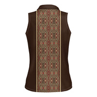 Mabuhay Philippines Festival Women Sleeveless Polo Shirt Tnalak Modern Filipiniana Inspired LT14 - Polynesian Pride