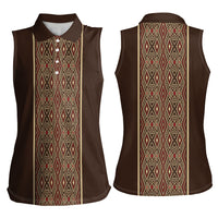 Mabuhay Philippines Festival Women Sleeveless Polo Shirt Tnalak Modern Filipiniana Inspired LT14 - Polynesian Pride