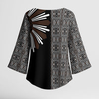 Mabuhay Philippines Festival Kimono Sleeve Blouse Araw Tnalak Modern Filipiniana Inspired LT14 - Polynesian Pride