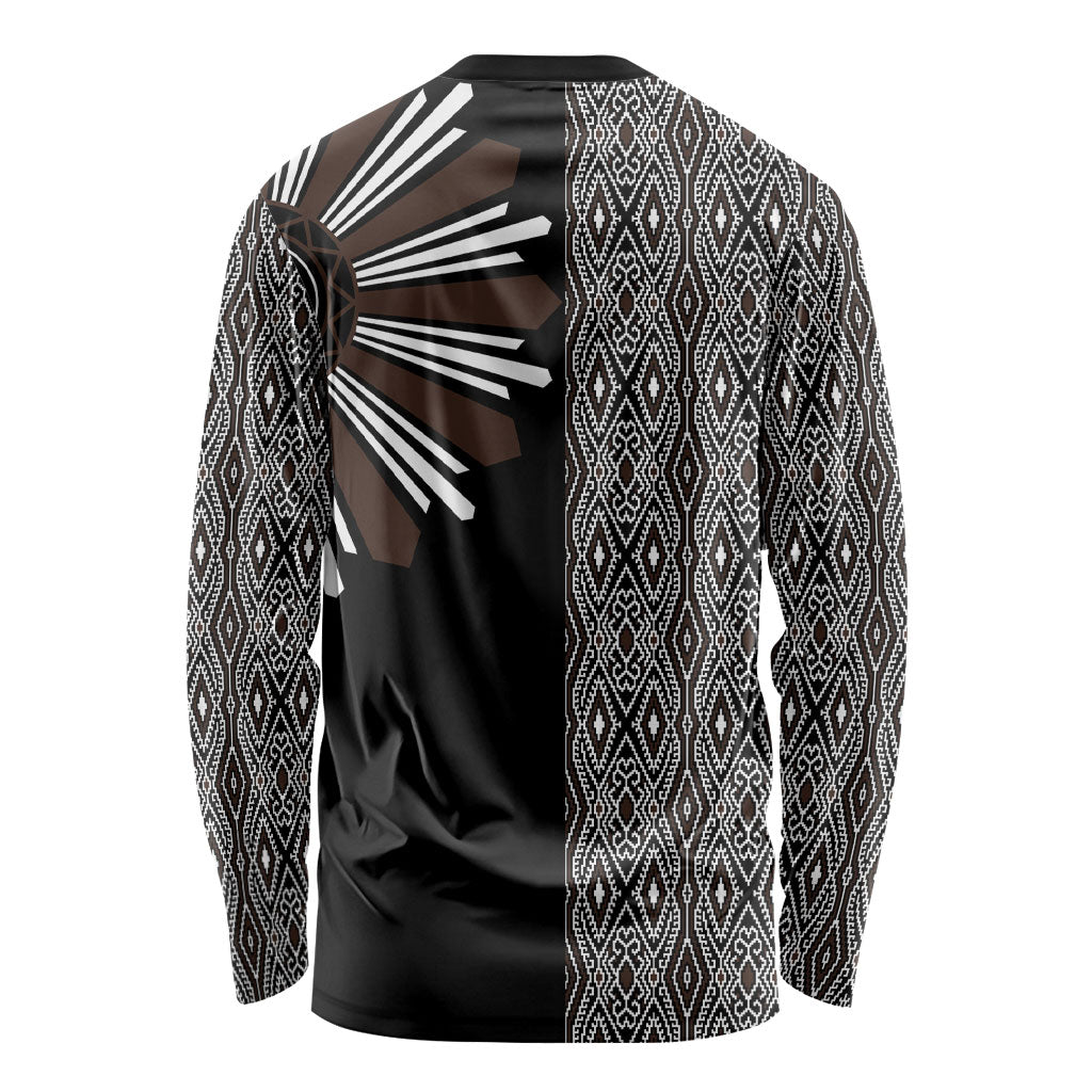 Mabuhay Philippines Festival Long Sleeve Shirt Araw Tnalak Modern Filipiniana Inspired LT14 - Polynesian Pride