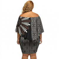 Mabuhay Philippines Festival Off Shoulder Short Dress Araw Tnalak Modern Filipiniana Inspired LT14 - Polynesian Pride