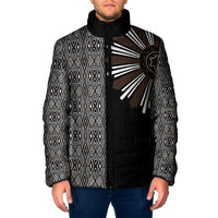 Mabuhay Philippines Festival Padded Jacket Araw Tnalak Modern Filipiniana Inspired LT14 Men Black - Polynesian Pride