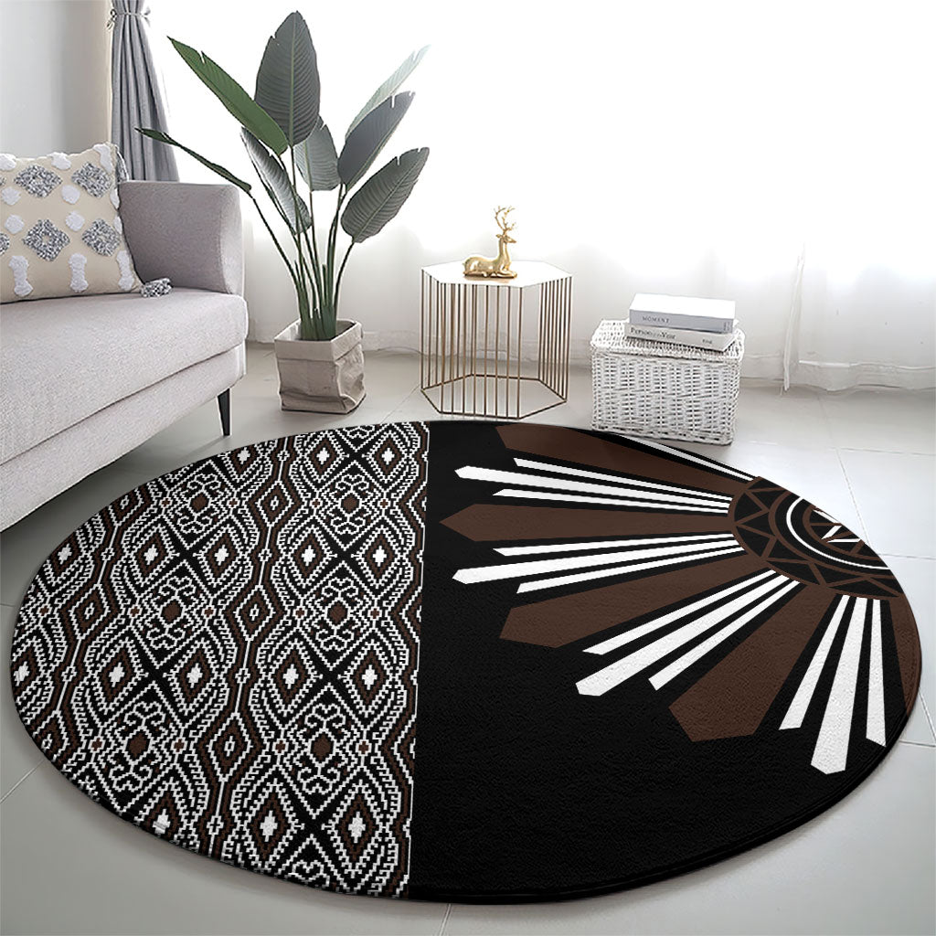 Mabuhay Philippines Festival Round Carpet Araw Tnalak Modern Filipiniana Inspired LT14 - Polynesian Pride