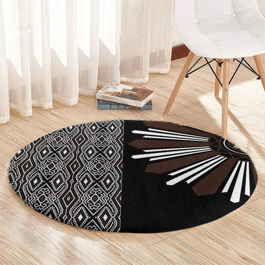 Mabuhay Philippines Festival Round Carpet Araw Tnalak Modern Filipiniana Inspired LT14 - Polynesian Pride