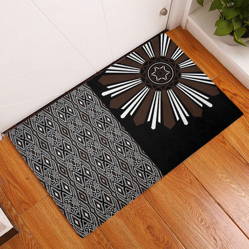 Mabuhay Philippines Festival Rubber Doormat Araw Tnalak Modern Filipiniana Inspired LT14 - Polynesian Pride