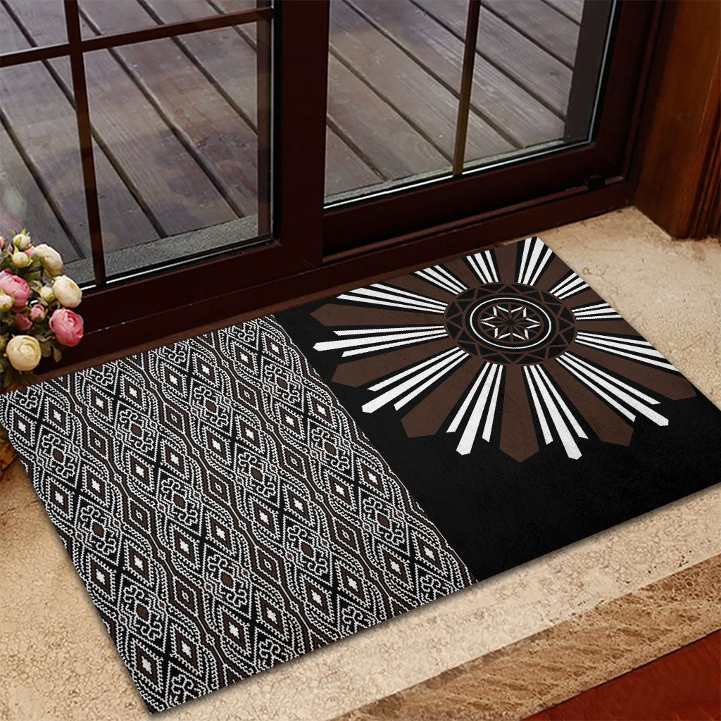 Mabuhay Philippines Festival Rubber Doormat Araw Tnalak Modern Filipiniana Inspired LT14 - Polynesian Pride