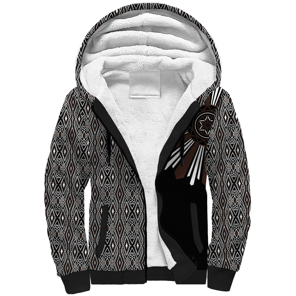 Mabuhay Philippines Festival Sherpa Hoodie Araw Tnalak Modern Filipiniana Inspired LT14 Unisex Black - Polynesian Pride