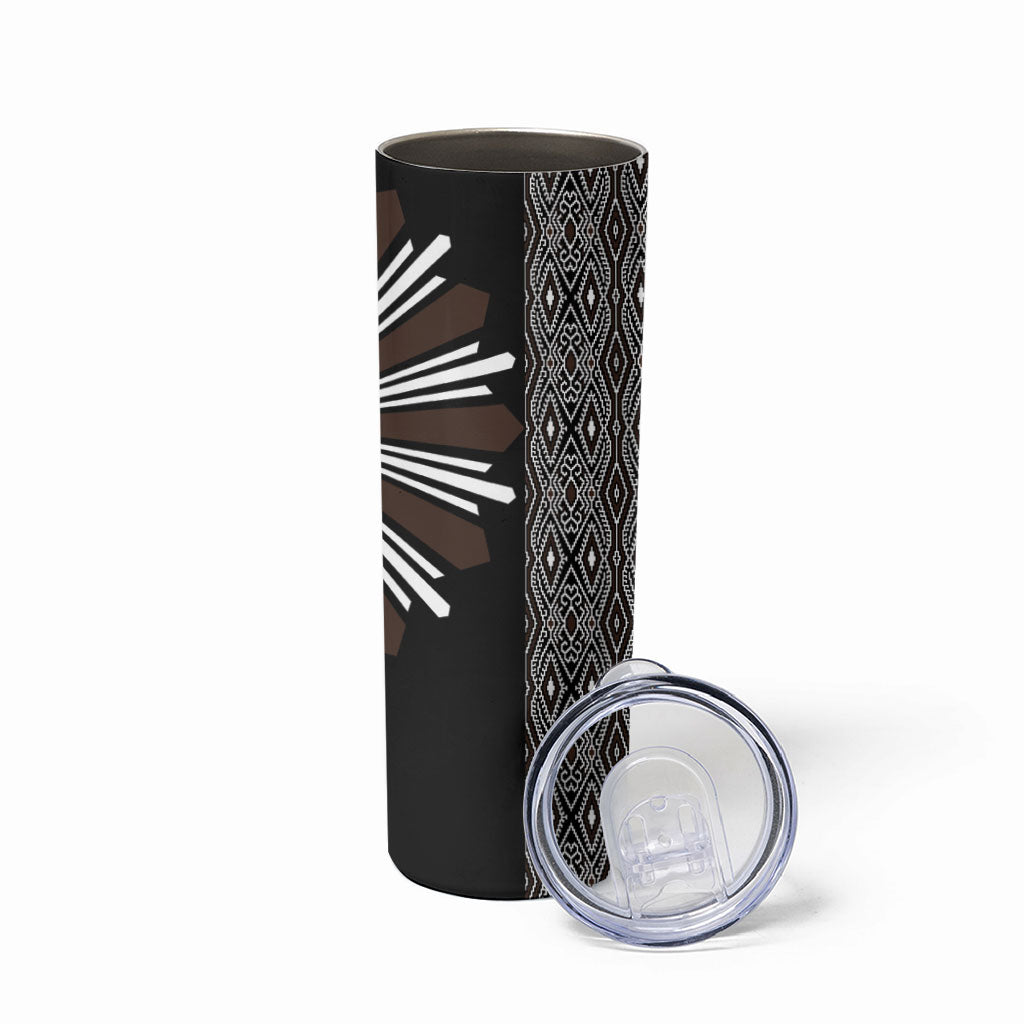 Mabuhay Philippines Festival Skinny Tumbler Araw Tnalak Modern Filipiniana Inspired LT14 - Polynesian Pride