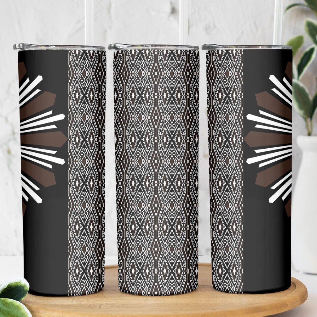 Mabuhay Philippines Festival Skinny Tumbler Araw Tnalak Modern Filipiniana Inspired LT14 - Polynesian Pride