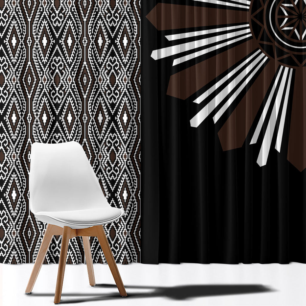 Mabuhay Philippines Festival Window Curtain Araw Tnalak Modern Filipiniana Inspired LT14 - Polynesian Pride