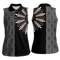 Mabuhay Philippines Festival Women Sleeveless Polo Shirt Araw Tnalak Modern Filipiniana Inspired LT14 - Polynesian Pride