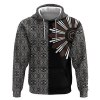 Mabuhay Philippines Festival Zip Hoodie Araw Tnalak Modern Filipiniana Inspired LT14 Pullover Hoodie Black - Polynesian Pride
