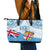 Fiji Day 1970 Leather Tote Bag Proud To Be A Fijian Tapa Pattern