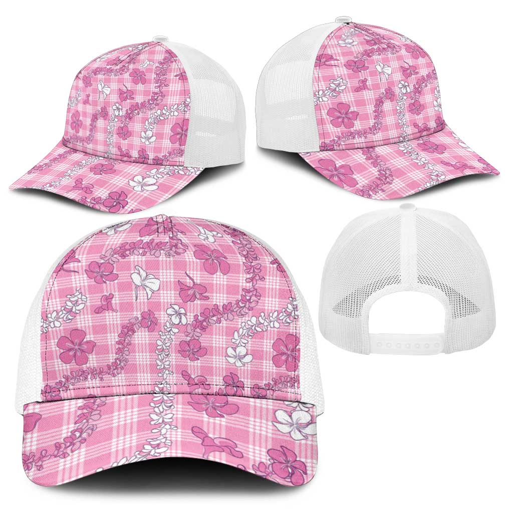 Alaka Aloha Hawaii Baseball Net Cap Plumeria Lei With Palaka Motif - Polynesian Pride