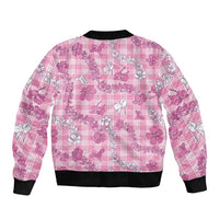 Alaka Aloha Hawaii Bomber Jacket Plumeria Lei With Palaka Motif - Polynesian Pride