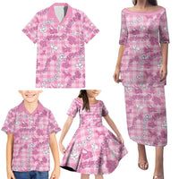 Alaka Aloha Hawaii Family Matching Puletasi and Hawaiian Shirt Plumeria Lei With Palaka Motif LT14 - Polynesian Pride