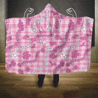Alaka Aloha Hawaii Hooded Blanket Plumeria Lei With Palaka Motif - Polynesian Pride