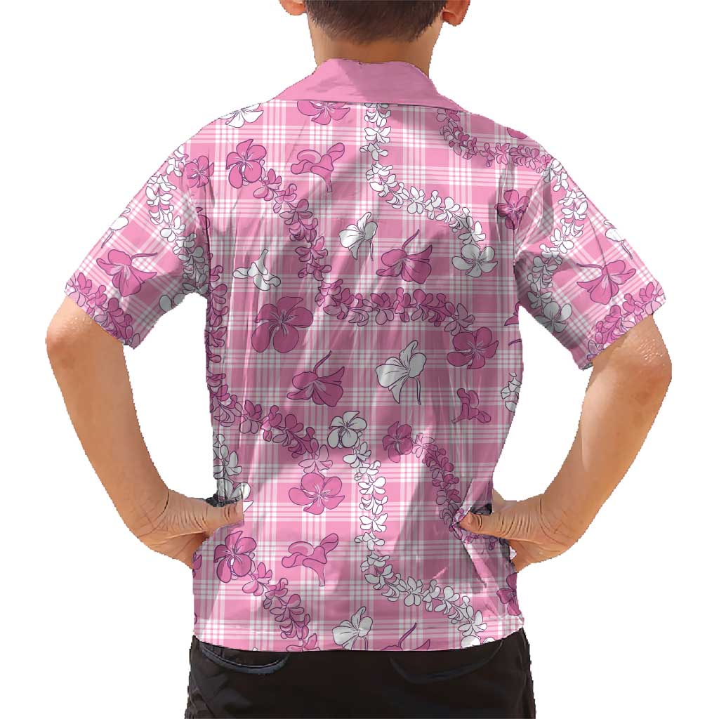 Alaka Aloha Hawaii Kid Hawaiian Shirt Plumeria Lei With Palaka Motif - Polynesian Pride