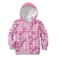 Alaka Aloha Hawaii Kid Hoodie Plumeria Lei With Palaka Motif - Polynesian Pride