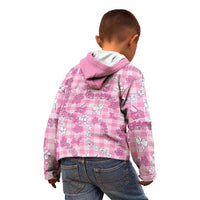 Alaka Aloha Hawaii Kid Hoodie Plumeria Lei With Palaka Motif - Polynesian Pride