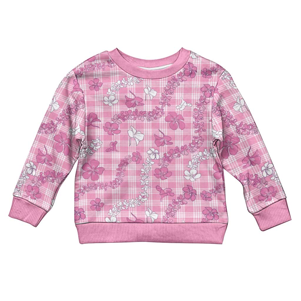 Alaka Aloha Hawaii Kid Ugly Christmas Sweater Plumeria Lei With Palaka Motif - Polynesian Pride