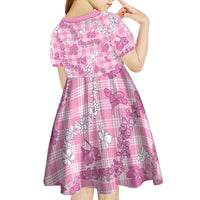 Alaka Aloha Hawaii Kid Short Sleeve Dress Plumeria Lei With Palaka Motif - Polynesian Pride