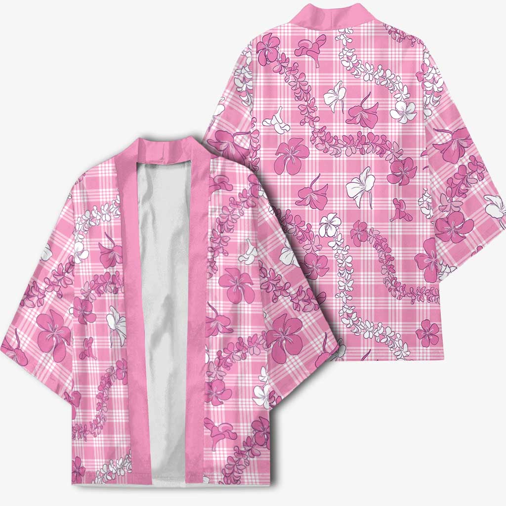 Alaka Aloha Hawaii Kimono Plumeria Lei With Palaka Motif - Polynesian Pride