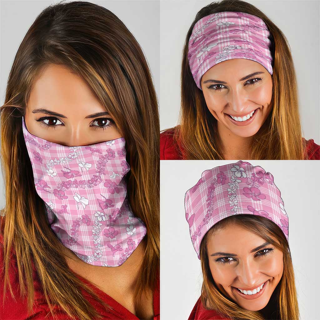 Alaka Aloha Hawaii Neck Gaiter Plumeria Lei With Palaka Motif - Polynesian Pride