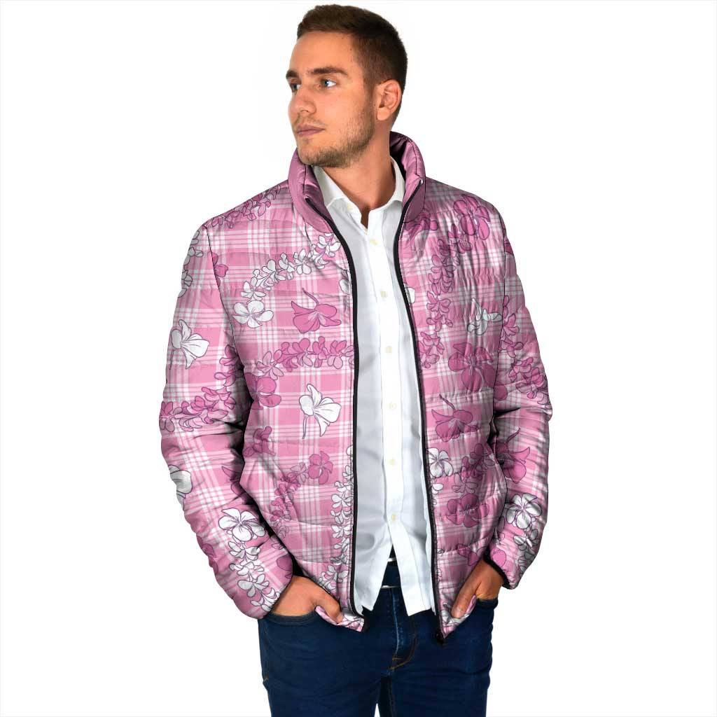 Alaka Aloha Hawaii Padded Jacket Plumeria Lei With Palaka Motif - Polynesian Pride