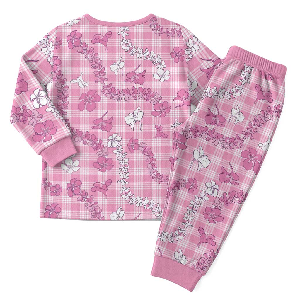 Alaka Aloha Hawaii Christmas Pajama Set Plumeria Lei With Palaka Motif - Polynesian Pride