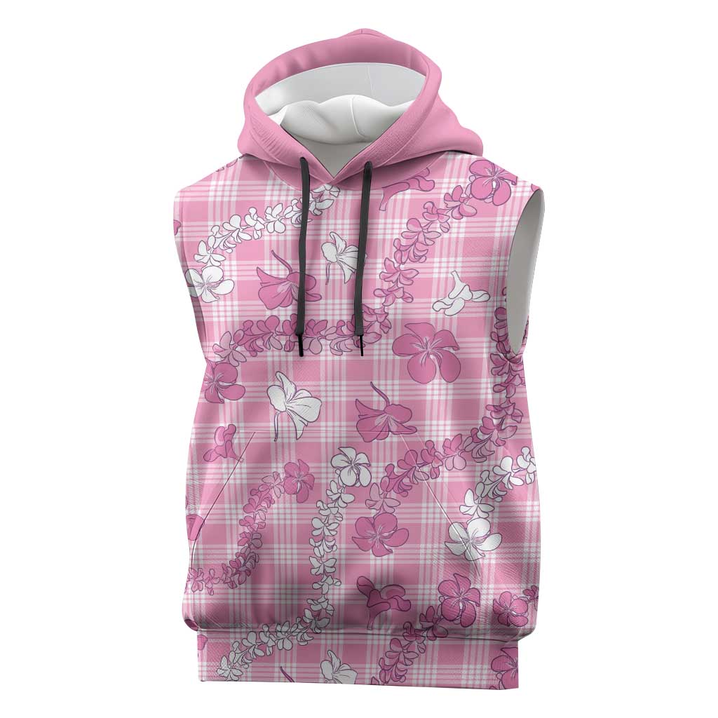 Alaka Aloha Hawaii Sleeveless Hoodie Plumeria Lei With Palaka Motif - Polynesian Pride