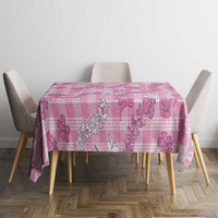 Alaka Aloha Hawaii Tablecloth Plumeria Lei With Palaka Motif - Polynesian Pride