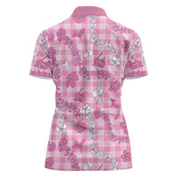 Alaka Aloha Hawaii Women Polo Shirt Plumeria Lei With Palaka Motif - Polynesian Pride